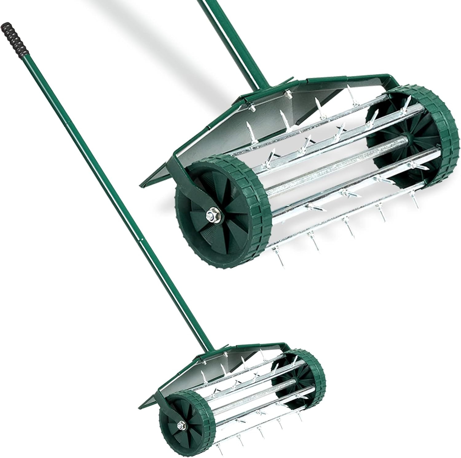 Manual Lawn Aerator, Aerator Tool with Anti-Slip Handle and Tine Spikes, Easy Assembly, Grass for Lawn, Yard, Garden (with Fender)