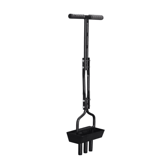 Manual Lawn Aerator with Soil Collection Tray, 3 Hollow Tines Steel Soil Corer Tool for Lawn Aeration & Soil Compaction Relief
