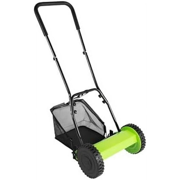 Manual Lawn Mower with 5bblades, Adjustable Push Lawn Sweeper with 6 Gal Grass Collection Basket, 11.8'' Cutting Width, for Lawn Soil Garden Yard Parks Golf Courses Sidewalks$$Garden &