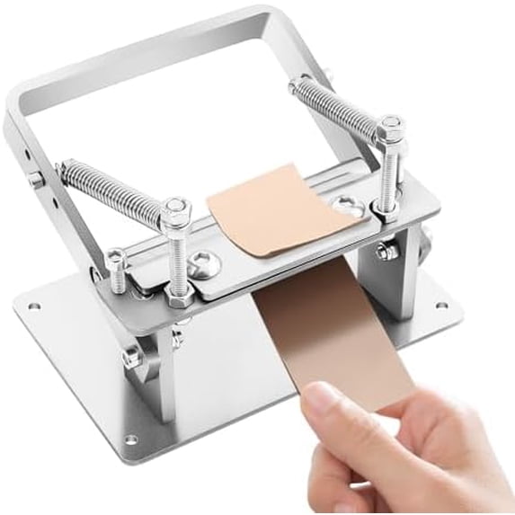 Manual Leather Splitter, Leather Skiving Tools, Stainless Steel Hand Leather Skiving Machine with Clamp, Adjustable Peeling Thickness (0.5-5mm)/Rollers Guide for Thin Leather Products$$Art & Craft