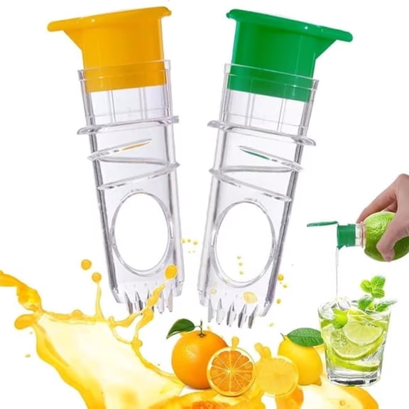 Manual Lemon Juicer 2 Pack  Portable Handheld Citrus Squeezer with Twist Top, Built-in Seed Filter, Food Grade Material  For Camping, Kitchen, Outdoor