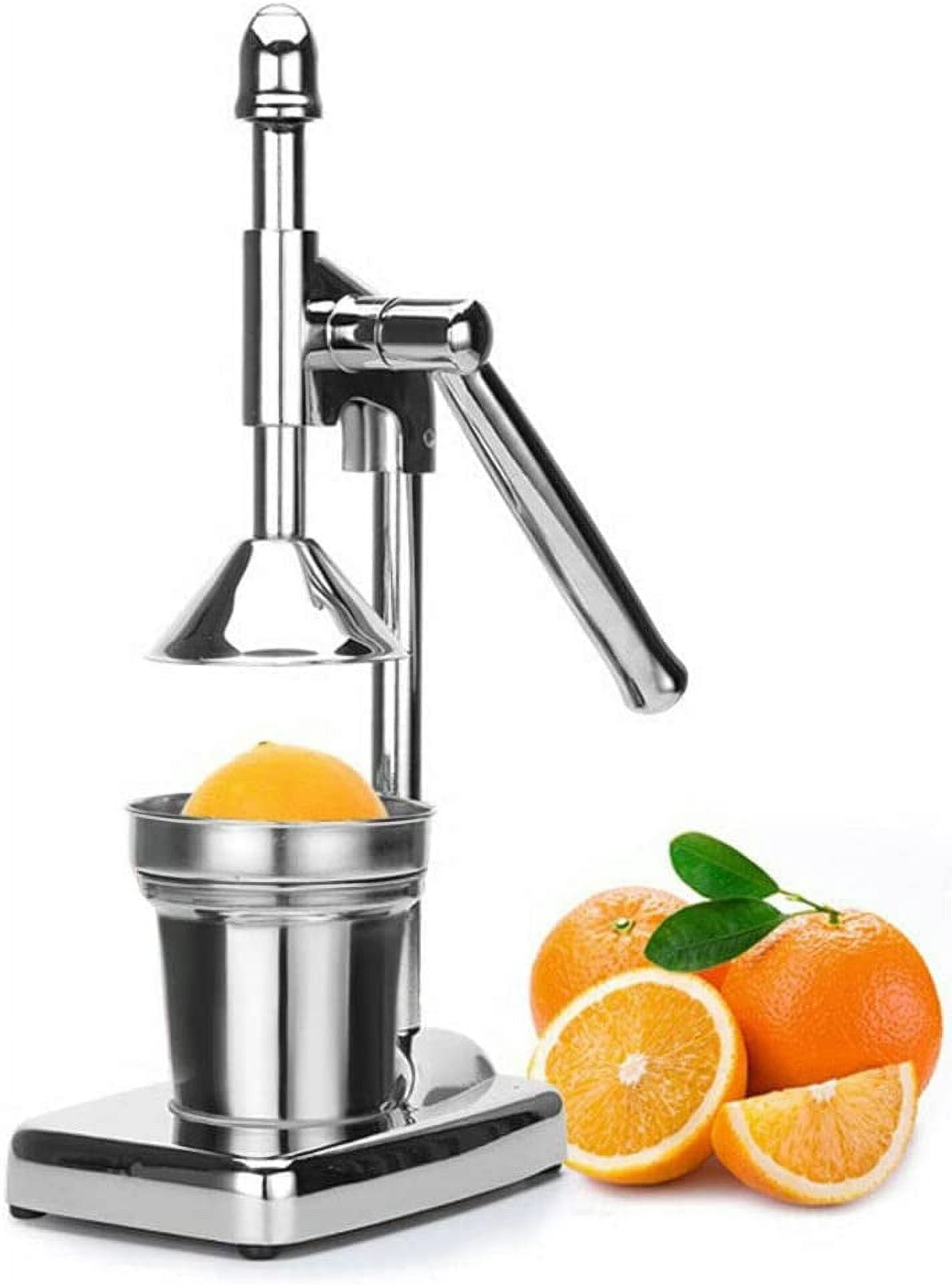 Manual Lemon Juicer Squeezer with Cup - Orange and Lemon Hand Juicer, Stainless Steel Large Fruit Juice Press for Commercial and Home