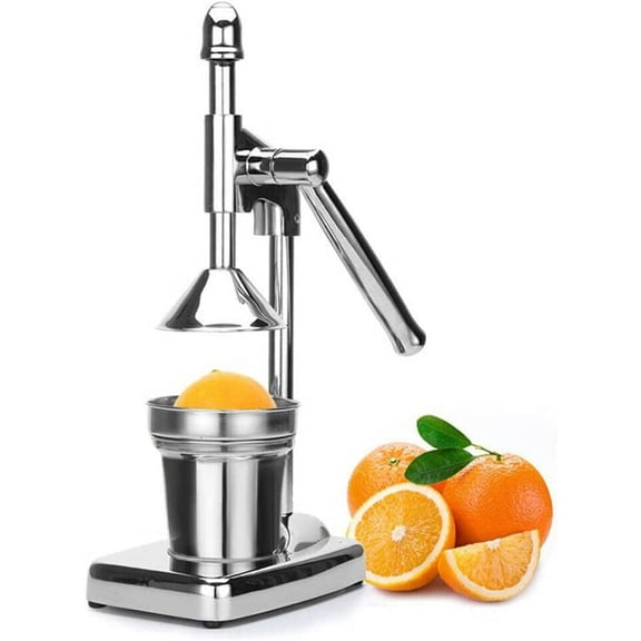Manual Lemon Juicer Squeezer with Cup - Orange and Lemon Hand Juicer, Stainless Steel Large Fruit Juice Press for Commercial and Home