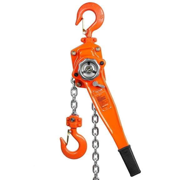 Manual Lever Chain Hoist, "10 FT 3300 lbs Capacity Come Along Hoist, 1.5 Ton G80 Galvanized Carbon Steel Winch with Dual-Pawl Safety Brake, Self-Aligning Chain & Rotating Hook for Dock, Warehouse &