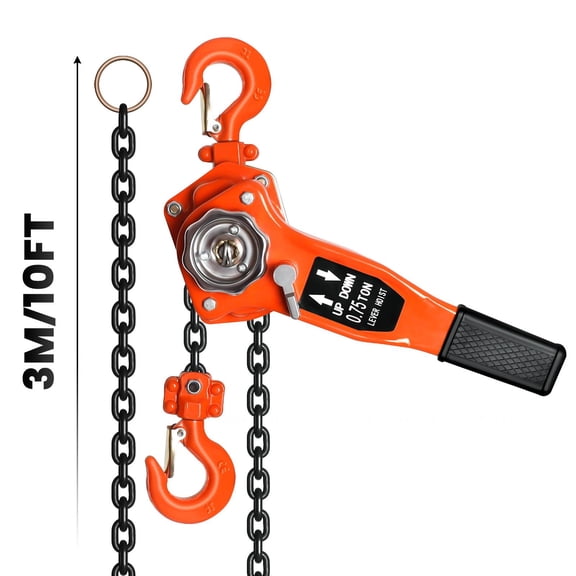 Manual Lever Chain Hoist,3/4 Ton 1650 lbs Come Along with 10 FT Lift,360 Rotation Chain Hoist,Labor-Saving Manual Winch for Garage Construction Warehouse Lifting