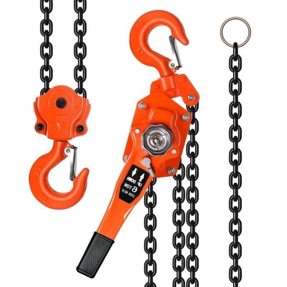 Manual Lever Chain Hoist,6T 20ft Lever Chain Hoist,G80 Galvanized Carbon Steel,Lever Chain Hoist for Warehouse Building Automotive Machinery