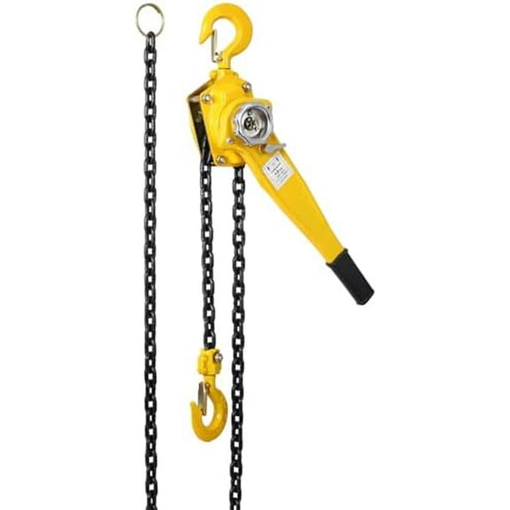 Manual Lever Chain Hoist Come Along 1-1/2 Ton 3300 lbs Capacity 10 FT Heavy Duty Hooks Commercial Grade Steel Chain Come Along for Warehouse Building Automotive Machinery$$Tools & Hardware Other