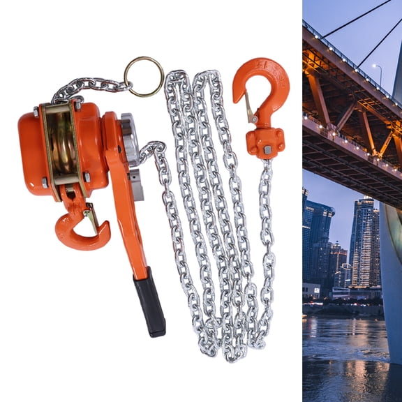 Manual Lever Chain Hoist with 1650lbs Lifting Capacity, 10ft Lifting Height, G80 Manganese Steel Chain, Safe Braking System, Durable