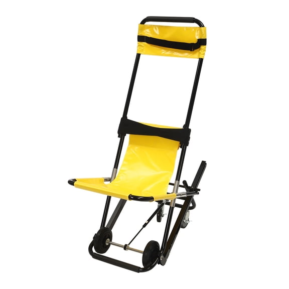 Manual Lift Stair Chair, Portable Folding Stair Lift for Elderly, 350.53 lbs Foldable Transport Wheelhair Transfer Evacuation Chair to Assist Moving Seniors (Yellow)