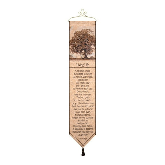 Manual Living Life-9X41 Woven Tapestry Bell Pull