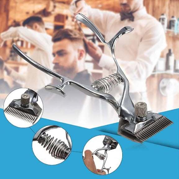 Manual Low Noise Hair Clipper Vintage Barber Hand Clipper Portable Hair Trimm WA