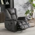thumbnail image 1 of Manual Massage Recliner Chairs with Heat for Living Room, Overstuffed Breathable Fabric Reclining Chair with Side Pockets and USB ports, Single Sofa Home Theater Seating, 1 of 5