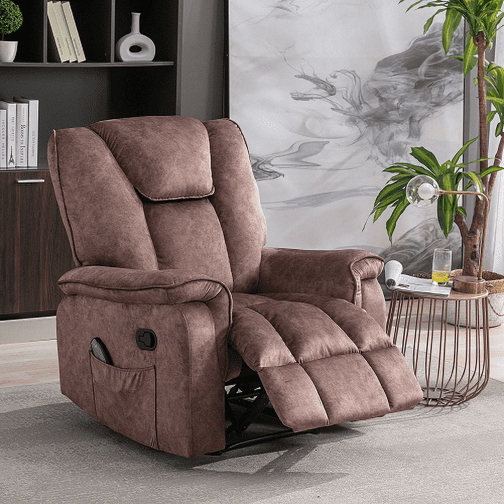 Manual Massage Recliner Chairs with Heat for Living Room, Overstuffed