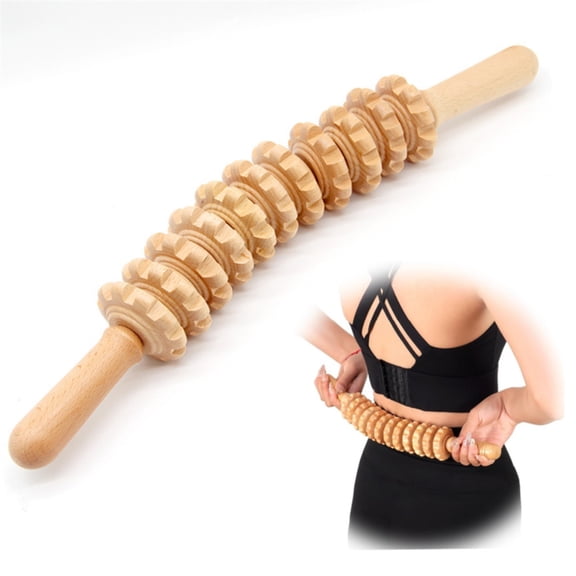 Manual Massage Roller for Body Shaping,Wooden Fascia Massage Tools,Curved Design Cellulite Roller,Natural Wood Therapy Tools,Anti Cellulite Roller Stick,for Muscle Tension