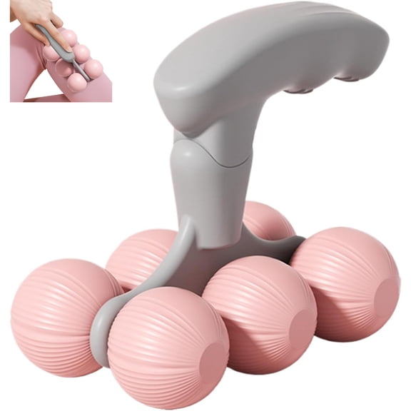 Manual Massage Roller - Deep Tissue Trigger Point, Handheld Relaxing Muscle Roller, Ergonomic Grip Tool | for Arms Legs Shoulders Feet Back Hands Calf Massage Recovery Exercise Fit