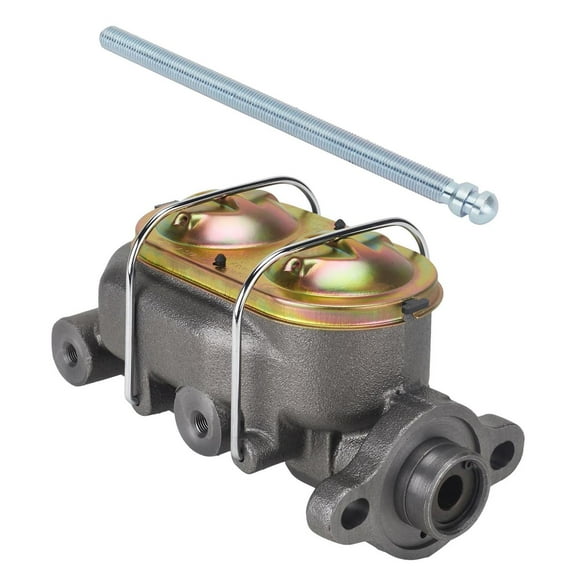 Speedway Motors Corvette-Style Manual Brake Master Cylinder 1-1/8 Inch Bore with Pushrod, Dual 3/8-24 Ports, Firewall Mount, Disc Drum Compatible Applications