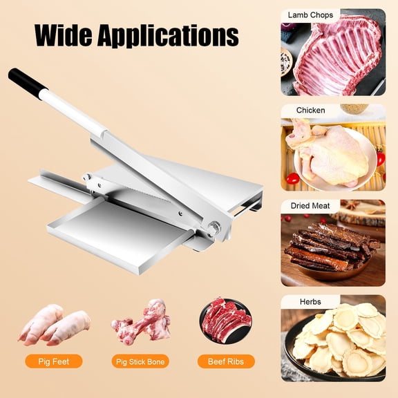 Manual Meat Bone Cutter Heavy Duty Chicken Cutting Machine with blade Bone Chopper for Beef Goat Pig Fish Butcher Commercial Kitchen 38.6*20*6cm