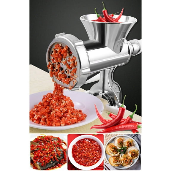 Manual Meat Grinder Under $5! Yannianjz Home Made Sausage Filling Machine, Manual Meat Grinder and Chili Powder Grinder, Hand Cranked Sausage Maker for Kitchen, Aluminum Alloy Construction