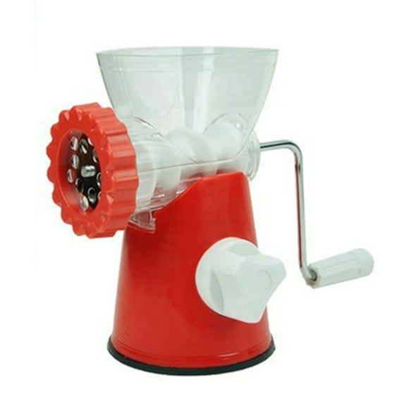 RENACLIPY Manual Meat Grinder for Home Use with Plastic and Metal Construction Red Color