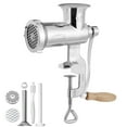 thumbnail image 1 of Manual Meat Grinder, All Parts Stainless Steel, Hand Operated Meat Grinding Machine with Tabletop Clamp, 2 Grinding Plates & Sausage Stuffer, Ideal for Home Kitchen Restaurant Butcher's Shop, 1 of 7