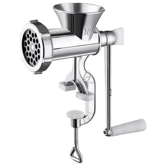 Manual Meat Grinder Stainless Steel, Hand Crank Meat Grinder for Home Use, Large Capacity, Includes Sausage Stuffing Tubes, Tungsten Steel Blade, Ideal for Grinding Meat, Spices, and More
