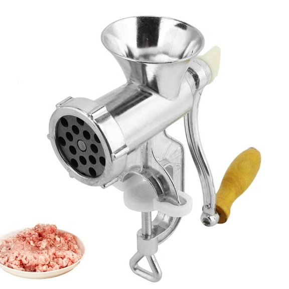 Manual Meat Grinder,Stainless Steel Hand Cranked Sausage Maker With Tabletop Clamp 1 Sausage Mouth,Cast Iron Heavy Duty Meat Mincer