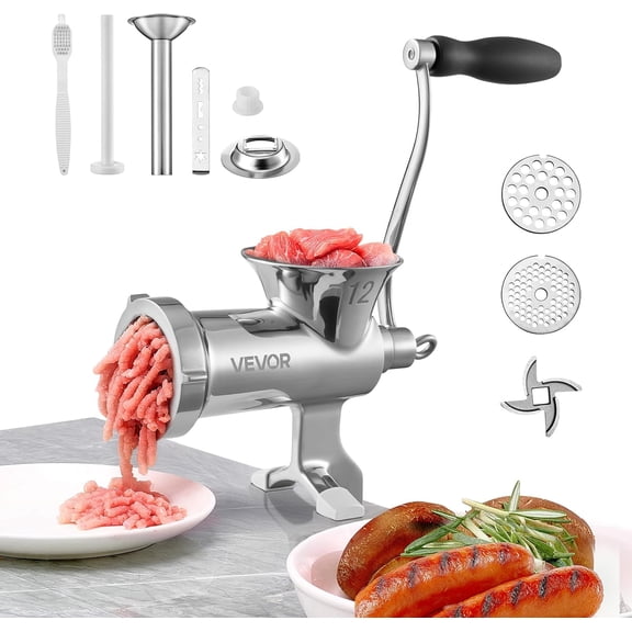Manual Meat Grinder with Steel Table Clamp #12 Sausage Maker and Cookie Attachment Bestseling