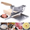 thumbnail image 1 of Manual Meat Slicer, Adjustable Stainless Steel Blade, Wooden Handle, Includes Sharpening Stick, 1 of 12