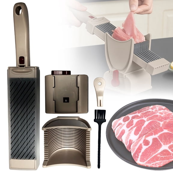 Manual Meat Slicer Gray 2-in-1 Kitchen Cutter for Slicing Dicing Shredding Fresh Meat,meat slicer manual