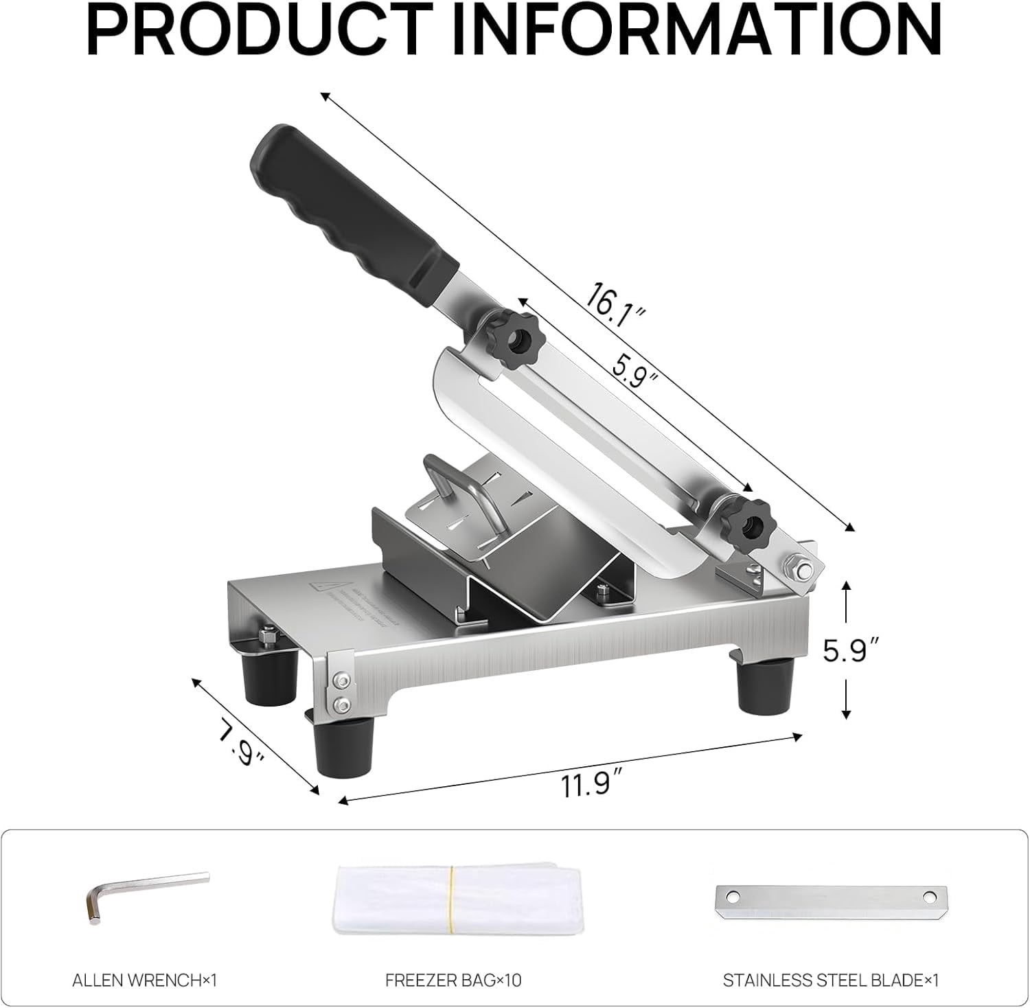 Manual Meat Slicer Stainless Steel Beef Mutton Bacon Cheese Cutter with ...