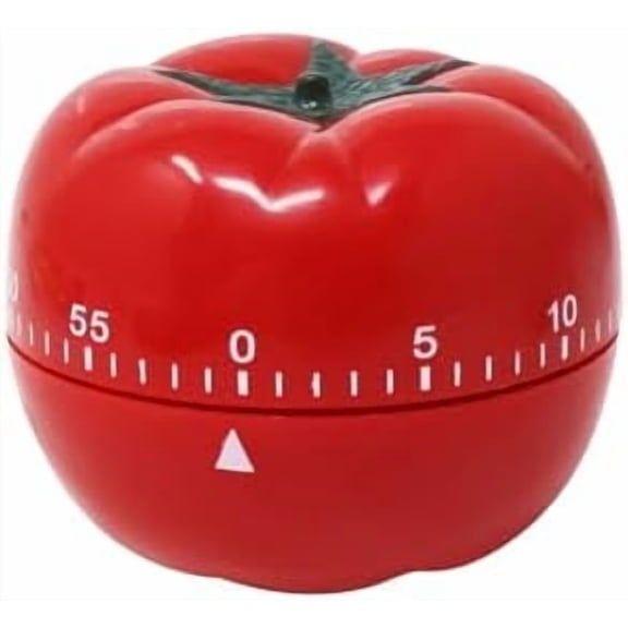 Manual Mechanical Tomato Timer -Ring Alarm Kitchen Timer for Cooking Study Gym Countdown Clock Red
