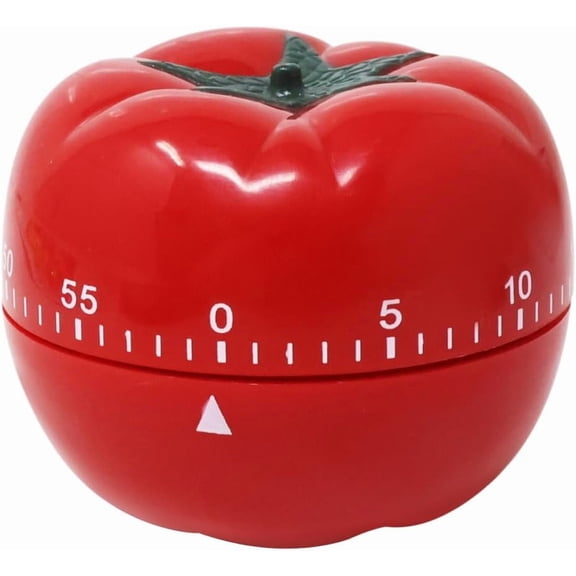 Manual Mechanical Tomato Timer -Ring Alarm Kitchen Timer for Cooking Study Gym Countdown Clock Red