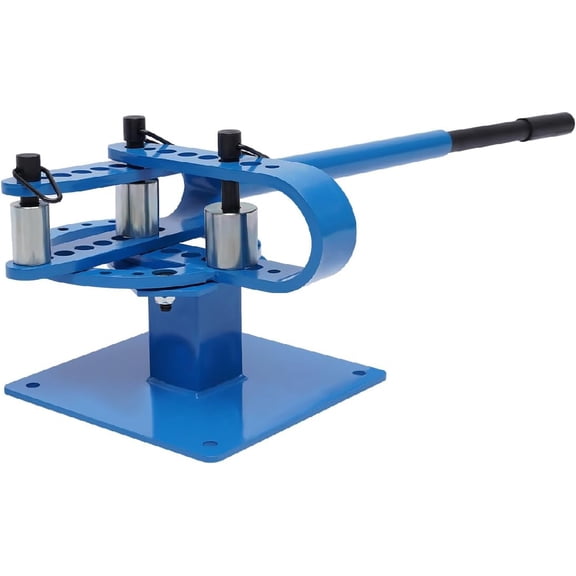 Manual Metal Bender 1"-3" Compact Bench Flat Bar Rod Bending Brake Bender 7 Dies, Pipe Bending Machine 5/8" Thick, 1-15/16" Width for Bending Pipes Made of Mild Steel, Building Industry