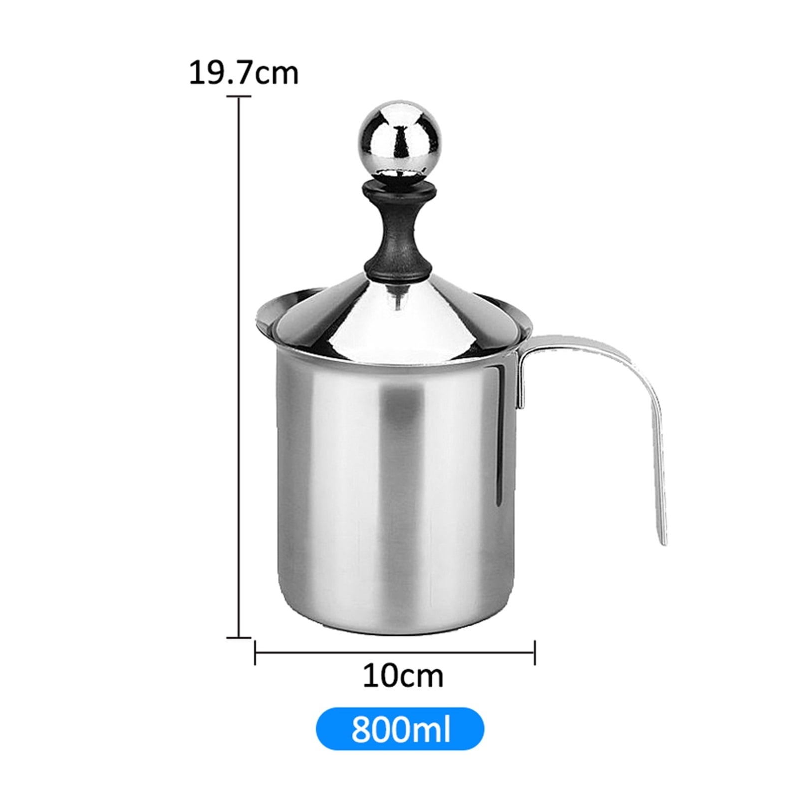 Manual Milk Frother 400/800ML Stainless Steel Cappuccino Milk Creamer