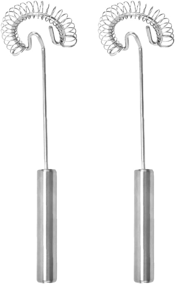 Manual Milk Frother Egg Beater Hand Mixer Stainless Steel Whisk Kitchen Beating Tool for Coffee Latte Hot Chocolate