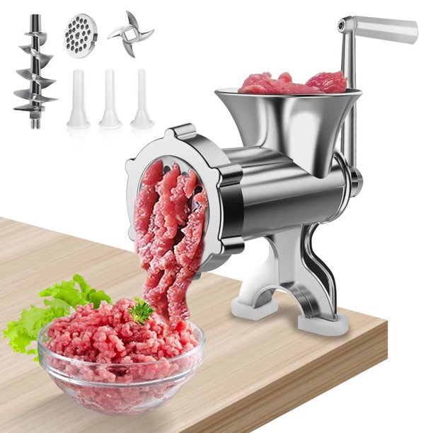 Manual Mincer Meat Grinder Table Mount Sausage Maker and Burger Patty
