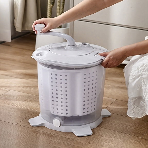 Manual Mini Washing Machine No Electricity Needed, 9.92LB Large Capacity Top Load Mechanical Control Portable Washer for Home Dorm Clothes Washing & Spin Dry