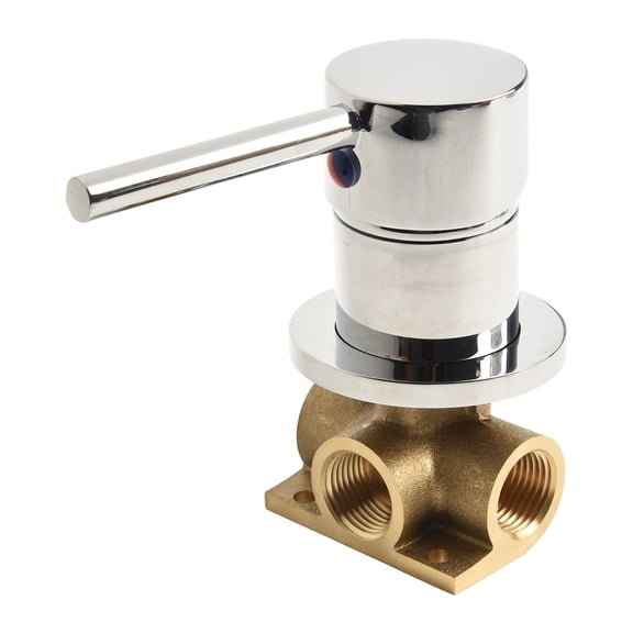 Manual Mixer Valve For Shower Faucets | 1/2 Inch Wall Mounted Round Concealed Thermostatic Valve With Single Lever Handle | Brass Construction, Chrome Finish(Chrome)