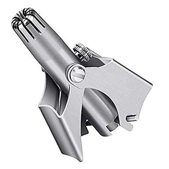 Manual Nose & Ear Hair Trimmer, No Batteries Required, Stainless Steel Nose Hair Remover for Men & Women