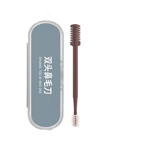 Manual Nose Hair Trimmer Stainless Steel Double Head Rotary Nose Hair Cutter, Portable Washable Nose and Ear Hair Remover, Precision Grooming Tool for Men and Women Travel Use