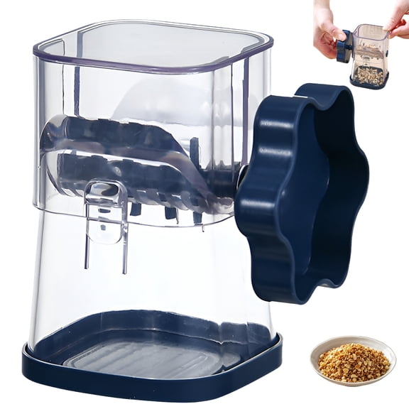 Manual Nut Grinder Hand Crank Peanut Walnut Chopper Mill for Kitchen Baking Navy Blue