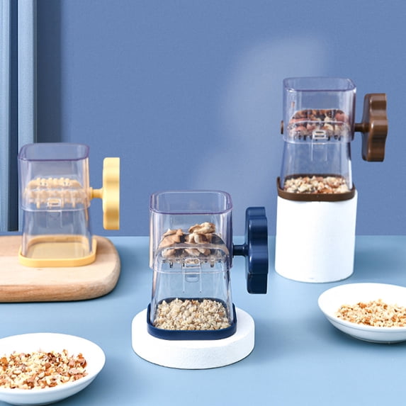 Manual Nut and Chocolate Crusher, Walnut Peanut Grinder, Hand Crank Spice Chopper for Dried Fruit, Coffee Beans, Ginger, Garlic, Brown (1 Pc)