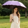 thumbnail image 1 of Manual Open 8-Rib Sun Umbrella with Water-Activated Flower Print, Black Coated UV Protection, Folding Portable Rain and Sun Parasol for Women Outdoor Travel, 6 Color Options, 1 of 9