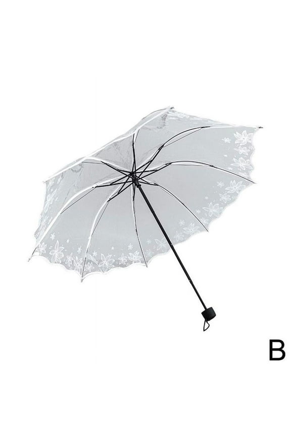 Manual Open & Close Windproof/Sun Transparent Umbrella Folding Compact BEST D9A5