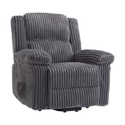 Volkmi 26 Inch Wide Seat Recliner Chair for Adults and Elderly, Oversized Power Lift Recliner Chair with Heat and Massage, Overstuffed Headrest, 350 lb Capacity, Brown