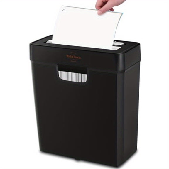 Manual Paper Shredder, 6-Sheet Strip-Cut & Card Shredder, Jam-Proof Technology, 2.65Gal Bin, Portable Document Shredder for Home Office, No Batteries Needed, Compact & Secure Paper Destruction