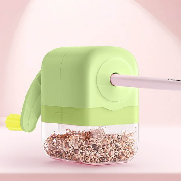 Hand cranked Manual Pencil Sharpener with Transparent Shavings Box for Office and Classroom Use, Durable Sharpener for Artists and Students
