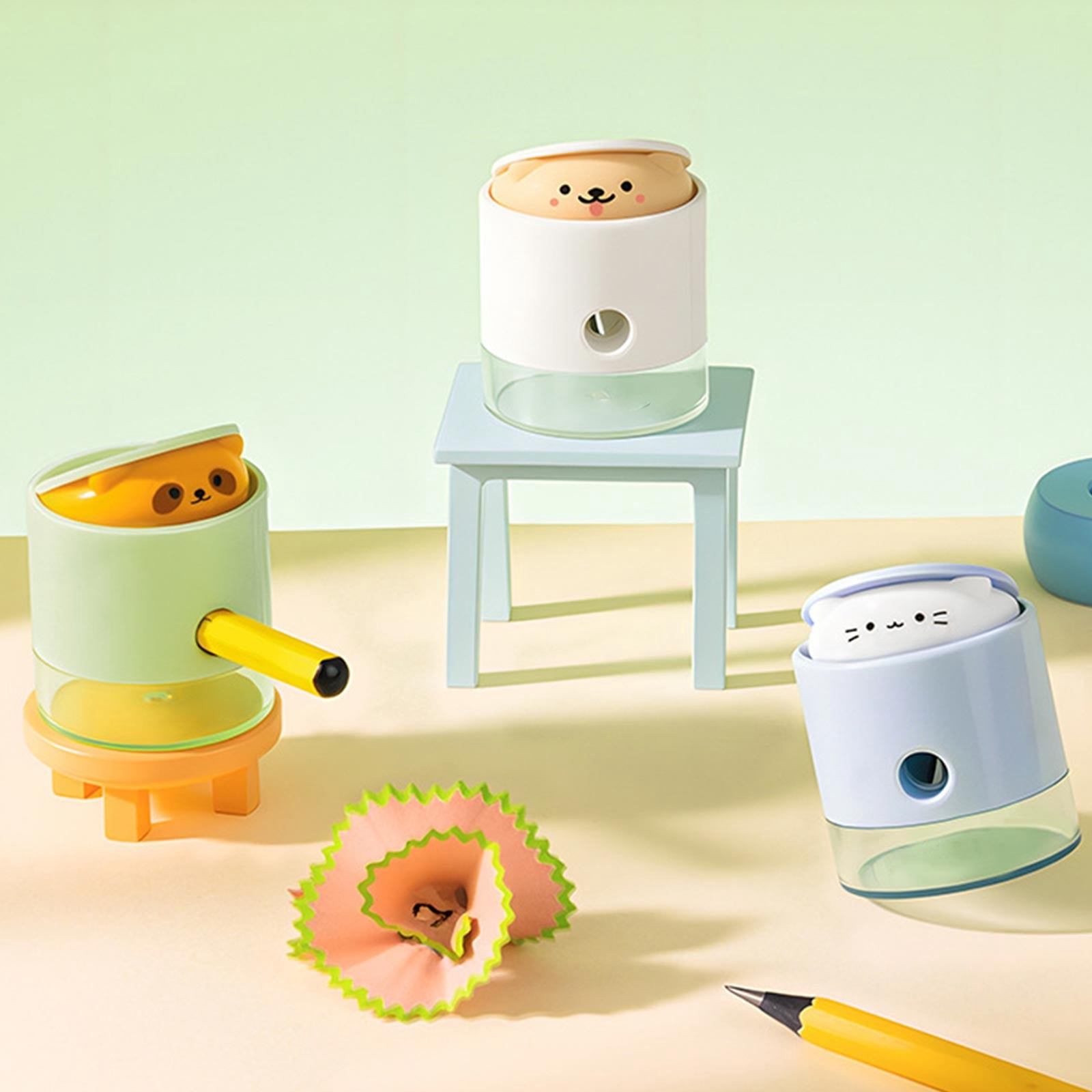 Manual Pencil Sharpener, Compact Transparent Handheld with Clear ...