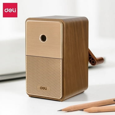 Manual Pencil Sharpener Pencil Sharpening Machine Hand Crank Pencil Sharpener with Stronger Helical Blade to Fast Sharpen for Office, Home,Retro Golden
