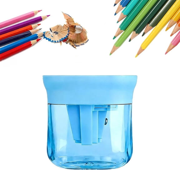 Manual Pencil Sharpener with Lid, Manual Pencil Sharpener with Helical Blade and Built-in Shavings Catcher, Compact Handheld Design for Pencils